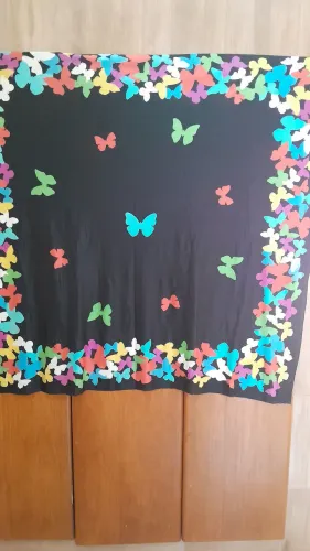 Canga estampada borboletas.