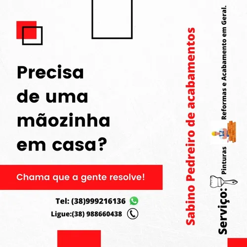 Pedreiros de acabamentos e pinturas em Geral
