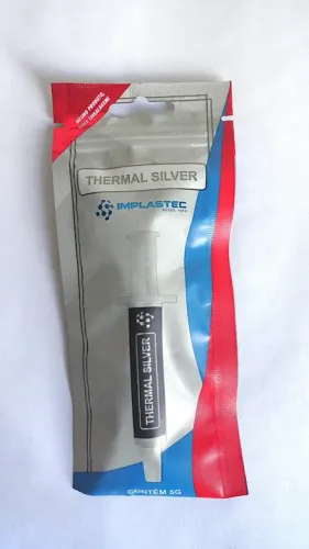 Pasta térmica com prata coloidal 5 gr: thermal silver da implastec. 