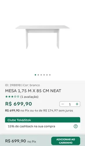 Mesa de escritório Neat Tok&Stok 