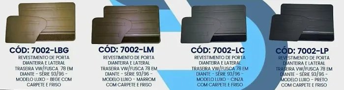 Jogo forração de porta Fusca modelo luxo