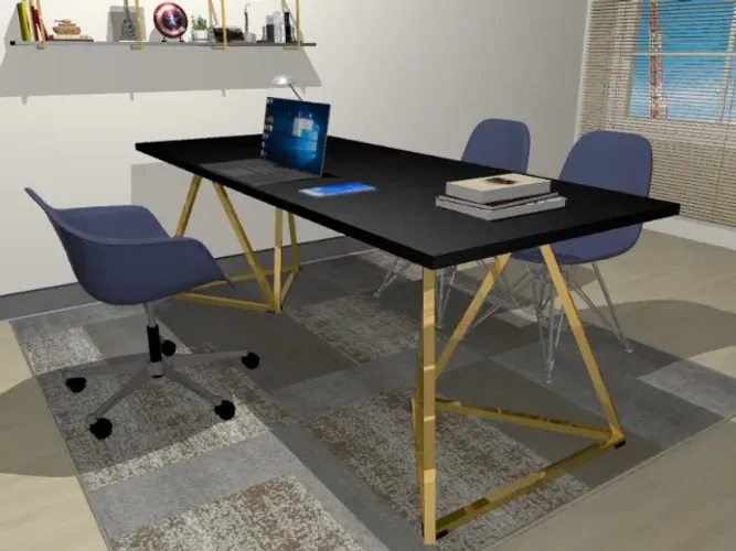 Mesa Santoro Isósceles Gold Delluxe.L174cm x P70cm x A74