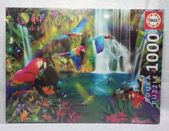 Quebra-cabeça Papagaios Tropicais 1000 peças Educa Puzzle