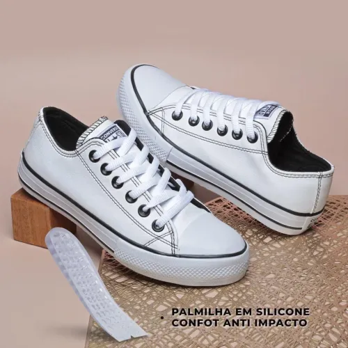 Tênis Chuck Taylor All Star Couro Cano Baixo Branco