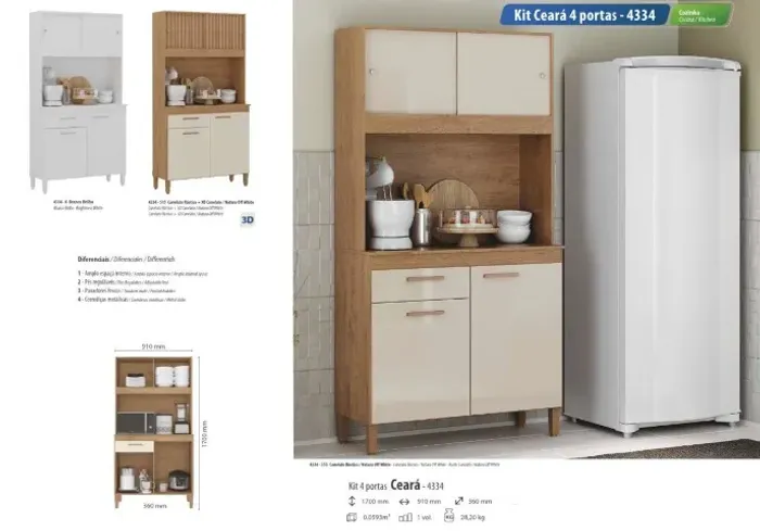 Armário de Cozinha Winter 91cm - Entrega e Monta