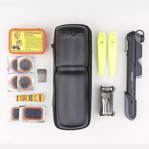 Kit Bike Com Bomba Reparação Pneu Bicicleta Reparo Bag Completo