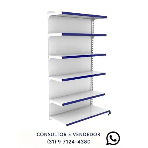 Gondola de Parede 2M Branca Polar 6 Bandejas