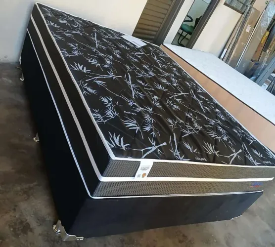 Cama casal com colchão opus mais Base luxo