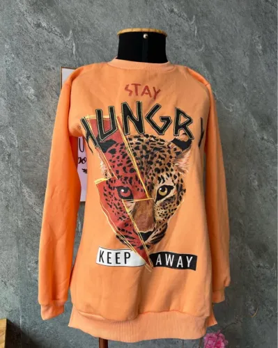Blusa de moletom Stay Hungry Keep Away - Laranja