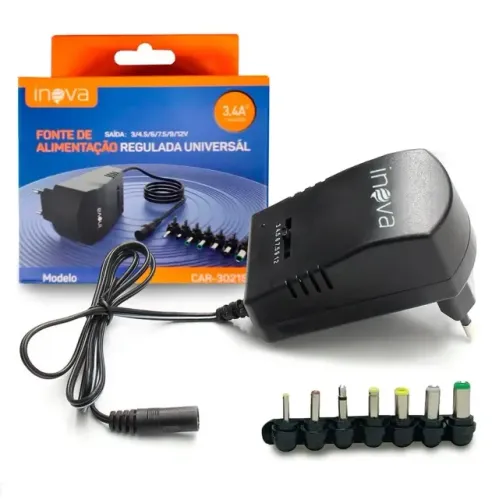 Fonte Universal Elimina Pilhas 3v 4,5v 6v 7,5v 9v 12v 3.0a