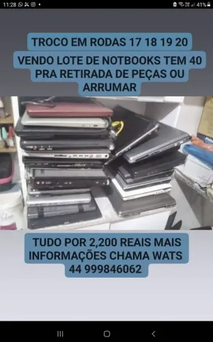 LOTE DE NOTEBOOK TEM 40 