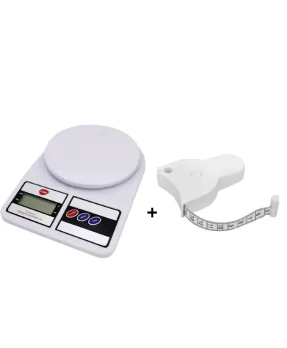 Balança de cozinha + fitas métrica corporal 