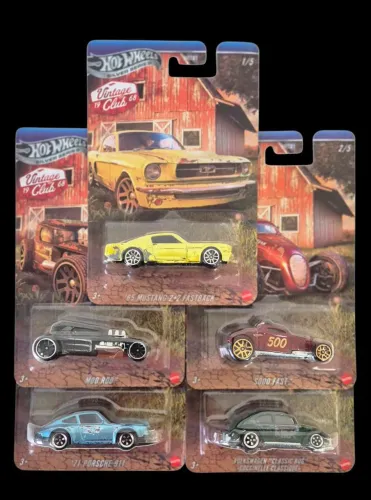 Hot Wheels Silver Series Set Vintage Beetle Porsche Mustang