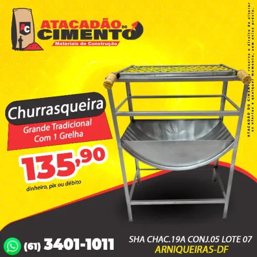 Churrasqueira Grande Tradicional Com 1 Grelha