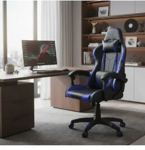 Cadeira Gamer Level LV-C01DN Preto/Azul - Conforto e Estilo!