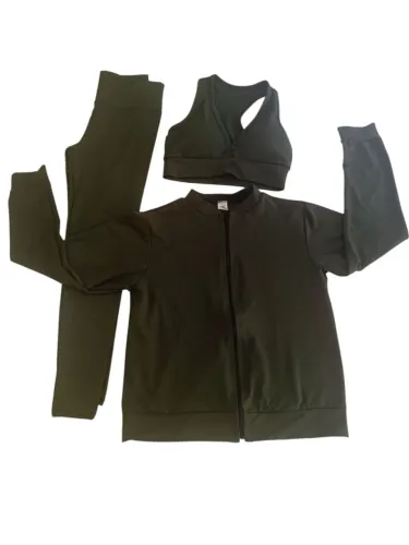 Conjunto de roupa de ginástica verde GG