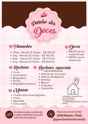 Bolos e Doces para sua festa!