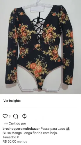 Blusa Body manga longa