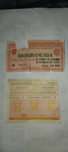Ingresso Palmeiras x Araçatuba - Arquibancada - 12/05/1996