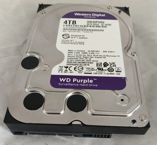 Disco rígido 4TB WD40PURZ Purple para cftv - WD-Intelbras<br>FOTO