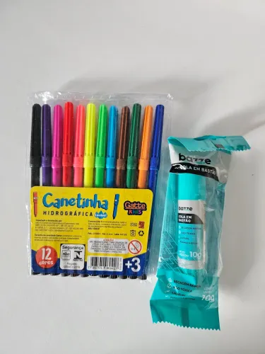 Canetinhas Hidrográficas Laváveis + Cola Bastão