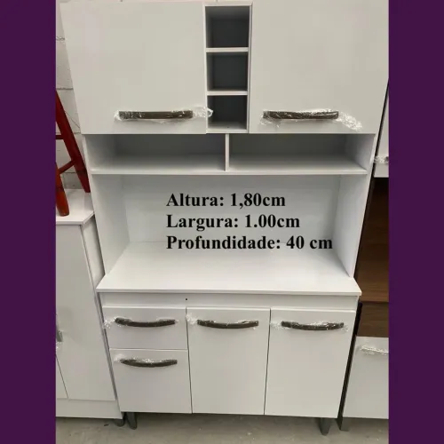 Armário de Cozinha Branco com Design Moderno - entrego