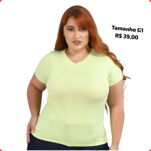 Camiseta Feminina Verde Claro Tamanho G1
