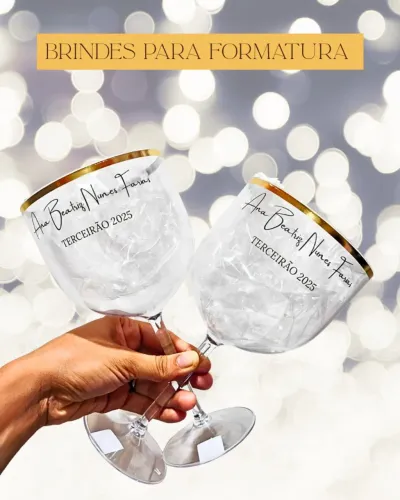 20 Taças de Formatura com Borda Metalizada 