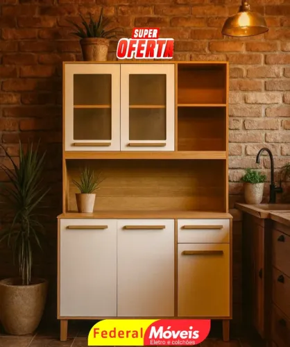 Armário para Cozinha 1,20m 5 Portas 1 Gaveta - Novo e de Alta Qualidade!