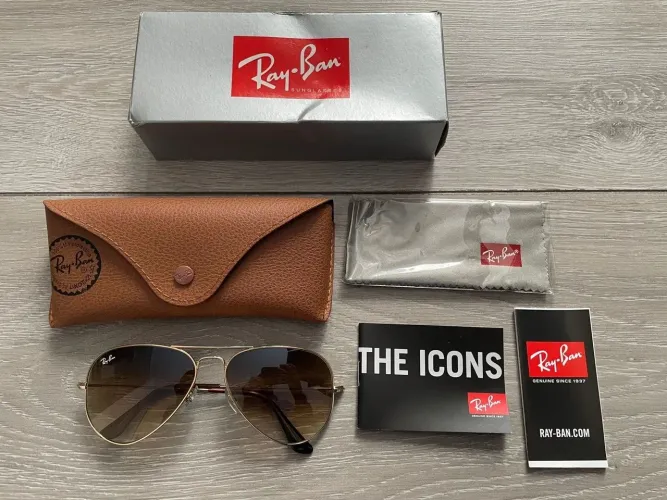 Ray ban aviador marrom degrade oculos de sol feminino 