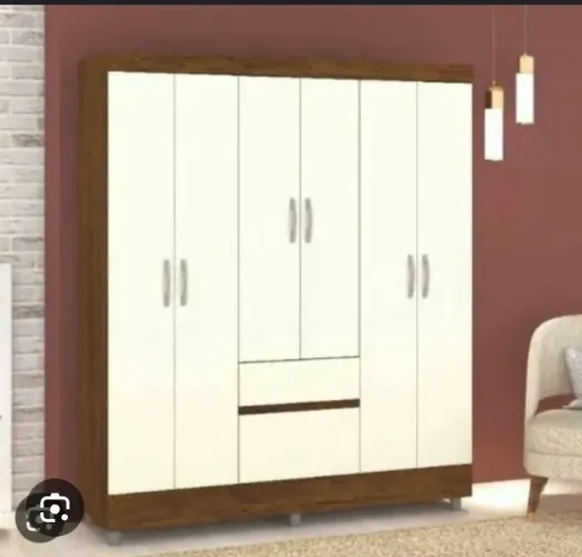 Guarda roupa casal Imbuiá/champanhe
