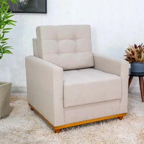 Poltrona Áustria Linho Bege rf32
