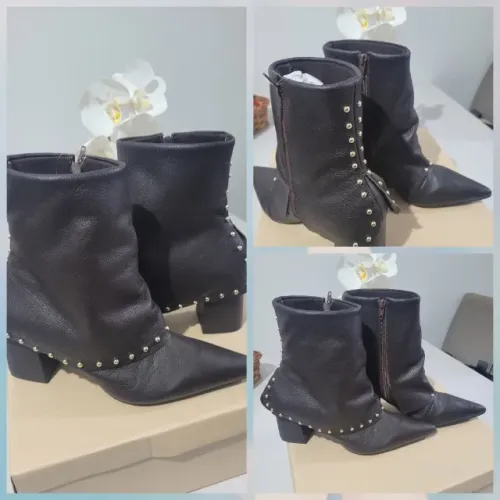 Bota linda de couro legítimo na cor marrom café 