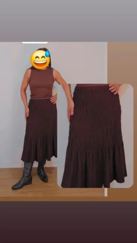 Saia marron em tricô modal