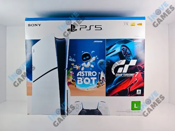 PS5 | Playstation 5 Slim com Leitor 1TB Nacional Lacrado + 2 Jogos | Aceito Cartão!!!