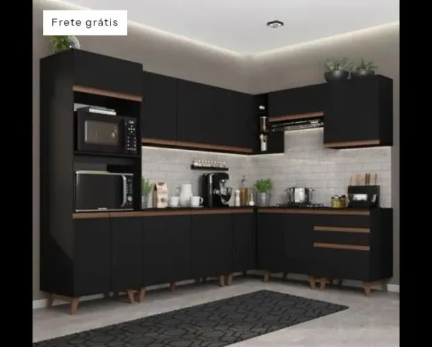 Armário de cozinha completo de canto 462 cm