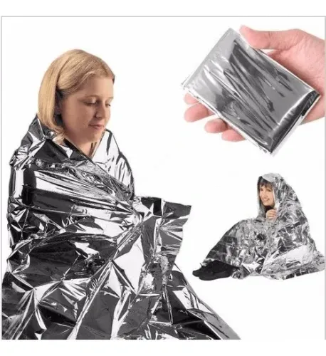 Cobertor Manta Térmica Aluminizado 2,10 X 1,40m Camping