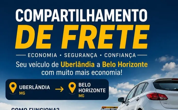 Compartilhamento transporte de motos de Uberlândia a belo Horizonte