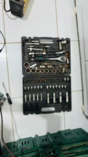 Jogo 94 Peças Catraca Soquete Chave 1/4 E 1/2 Steels