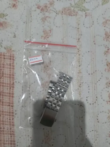 Pulseira de Relógio de Aço Inoxidável Prata Tamanho 22mm