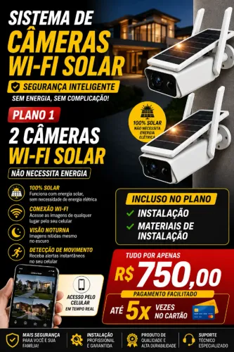 Cameras Solar Pacote instalação Completo Vigilancia