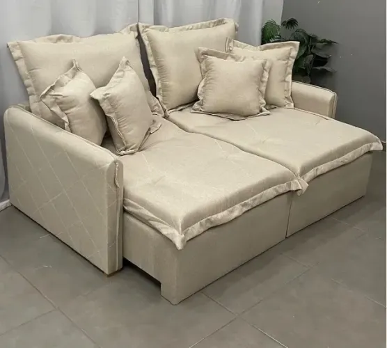Sofá Versatile Lima 180cm em Linho 2 Lugares Retrátil Reclinável União