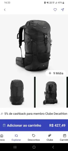 mochila viagem 50l simond, tá muito nova