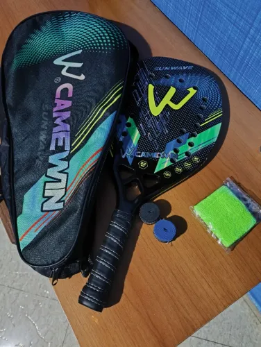 Camewin 3K Holográfica Beach Tennis Racket, Full Carbon Fiber Frame 2024
