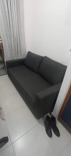 Sofá 2 lugares (175cm) Usado Cinza Linho