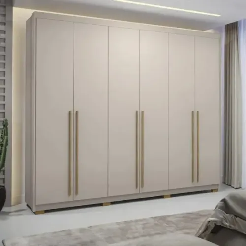 ROUPEIRO CASAL 100% MDF 6 PORTAS 6 GAVETAS LARGURA 2,75
