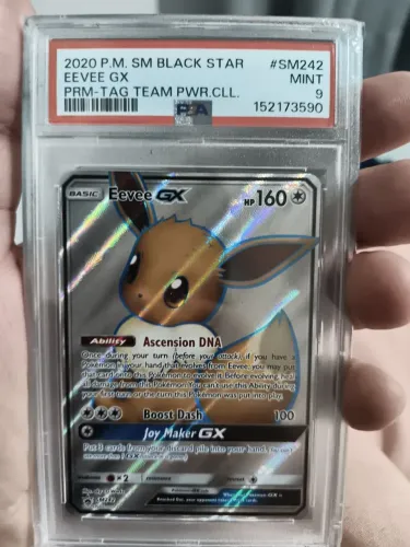 Eevee GX* SM242 - ING - PSA 9 - Black Star - ORIGINAL - Pokémon - Carta Graduada - Slab