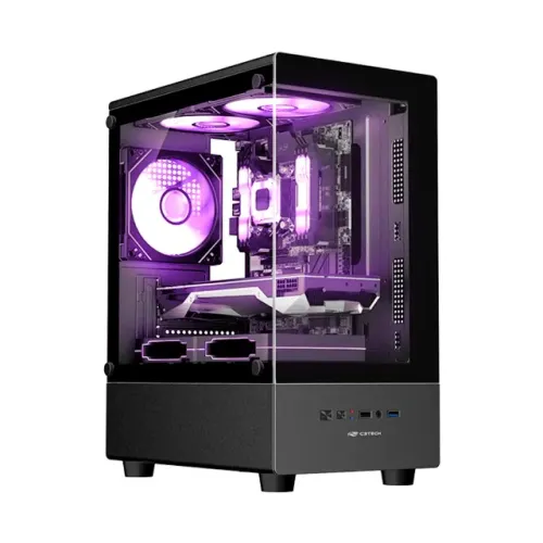 Gabinete Gamer C3Tech Aquarius MT-G150BK Black *Sem Fan Led* - WZetta
