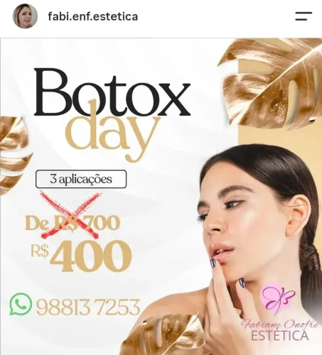 Somente 12/10: Botox Day com Super Desconto | Fabiane Onofre Estética
