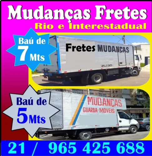 Mudanças caminhão bau, Rio e interestadual ajudantes e montador